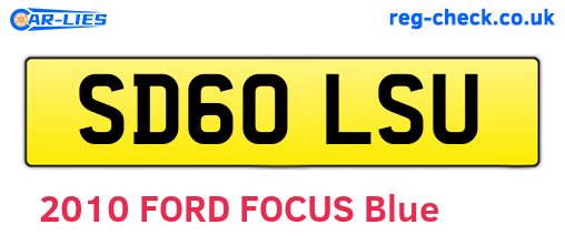 SD60LSU are the vehicle registration plates.