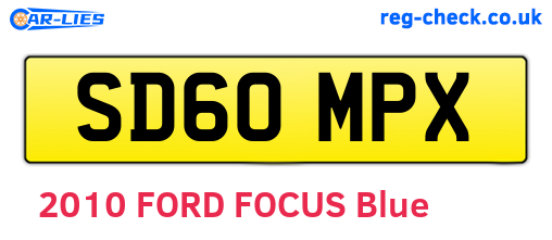 SD60MPX are the vehicle registration plates.