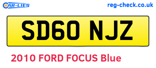 SD60NJZ are the vehicle registration plates.