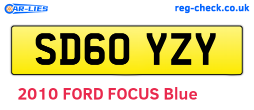 SD60YZY are the vehicle registration plates.