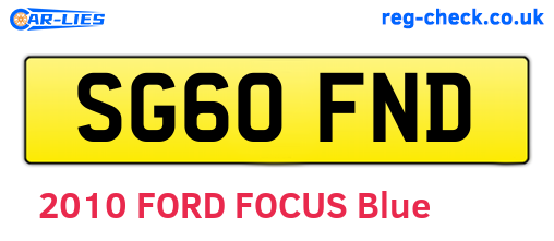 SG60FND are the vehicle registration plates.