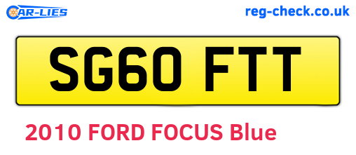 SG60FTT are the vehicle registration plates.