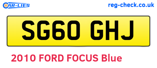 SG60GHJ are the vehicle registration plates.