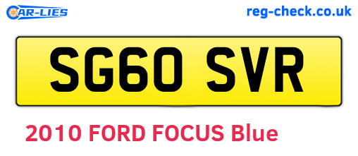 SG60SVR are the vehicle registration plates.