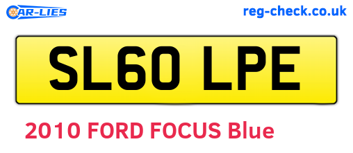 SL60LPE are the vehicle registration plates.