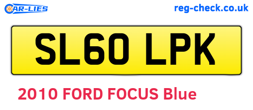 SL60LPK are the vehicle registration plates.