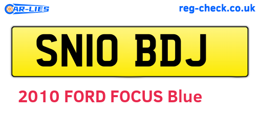 SN10BDJ are the vehicle registration plates.