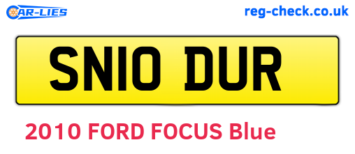 SN10DUR are the vehicle registration plates.
