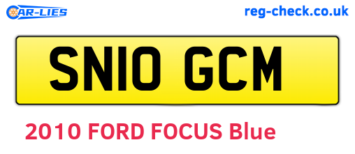 SN10GCM are the vehicle registration plates.