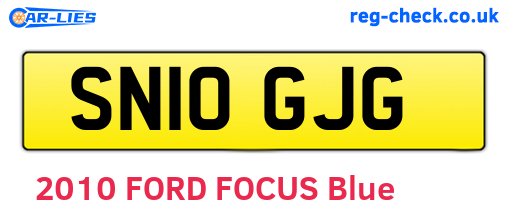 SN10GJG are the vehicle registration plates.