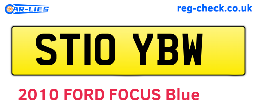 ST10YBW are the vehicle registration plates.