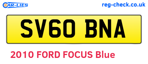 SV60BNA are the vehicle registration plates.