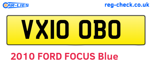 VX10OBO are the vehicle registration plates.