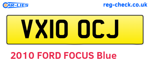 VX10OCJ are the vehicle registration plates.