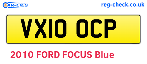 VX10OCP are the vehicle registration plates.