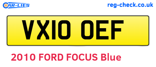 VX10OEF are the vehicle registration plates.