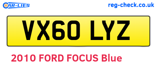 VX60LYZ are the vehicle registration plates.