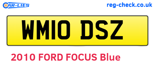 WM10DSZ are the vehicle registration plates.
