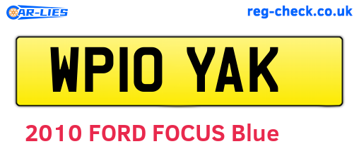 WP10YAK are the vehicle registration plates.