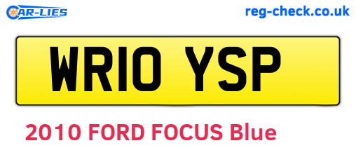 WR10YSP are the vehicle registration plates.