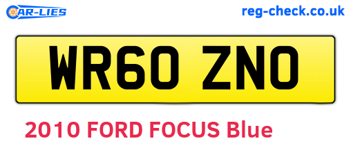 WR60ZNO are the vehicle registration plates.