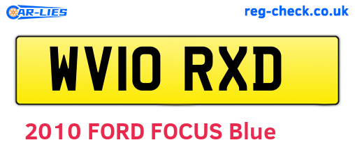 WV10RXD are the vehicle registration plates.