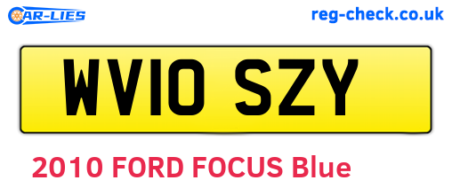WV10SZY are the vehicle registration plates.