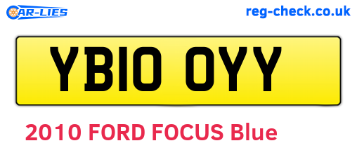 YB10OYY are the vehicle registration plates.