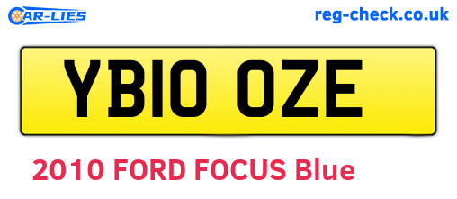 YB10OZE are the vehicle registration plates.