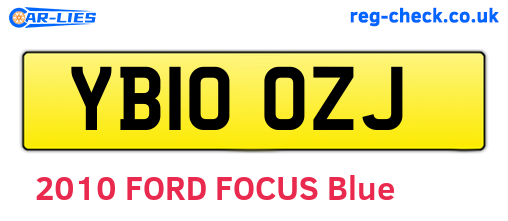 YB10OZJ are the vehicle registration plates.