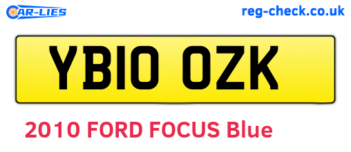 YB10OZK are the vehicle registration plates.