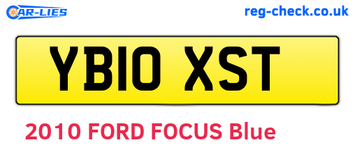 YB10XST are the vehicle registration plates.