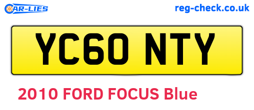 YC60NTY are the vehicle registration plates.