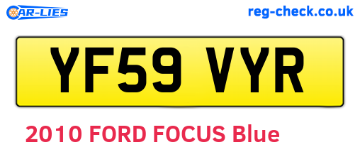 YF59VYR are the vehicle registration plates.