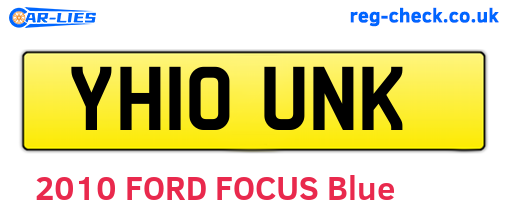 YH10UNK are the vehicle registration plates.
