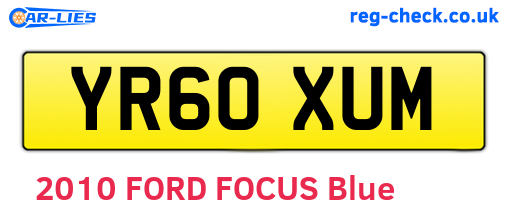 YR60XUM are the vehicle registration plates.