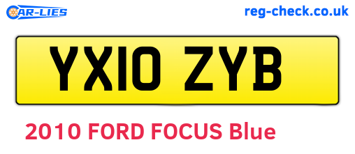 YX10ZYB are the vehicle registration plates.