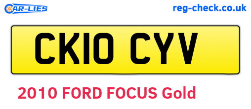 CK10CYV are the vehicle registration plates.