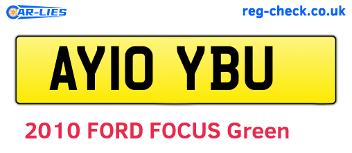 AY10YBU are the vehicle registration plates.