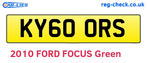 KY60ORS are the vehicle registration plates.