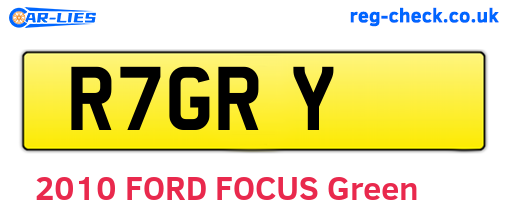 R7GRY are the vehicle registration plates.