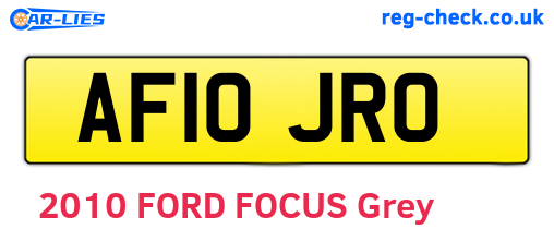 AF10JRO are the vehicle registration plates.