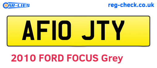 AF10JTY are the vehicle registration plates.