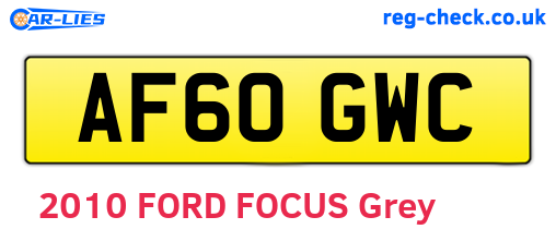 AF60GWC are the vehicle registration plates.