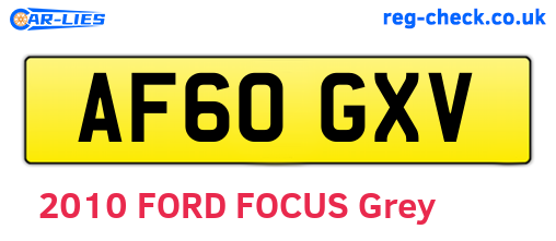 AF60GXV are the vehicle registration plates.