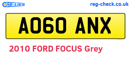 AO60ANX are the vehicle registration plates.