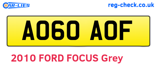AO60AOF are the vehicle registration plates.