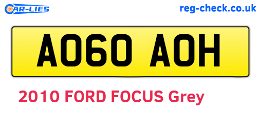 AO60AOH are the vehicle registration plates.