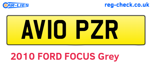 AV10PZR are the vehicle registration plates.