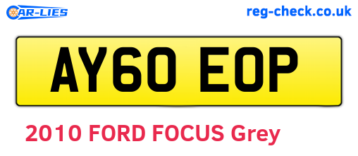 AY60EOP are the vehicle registration plates.